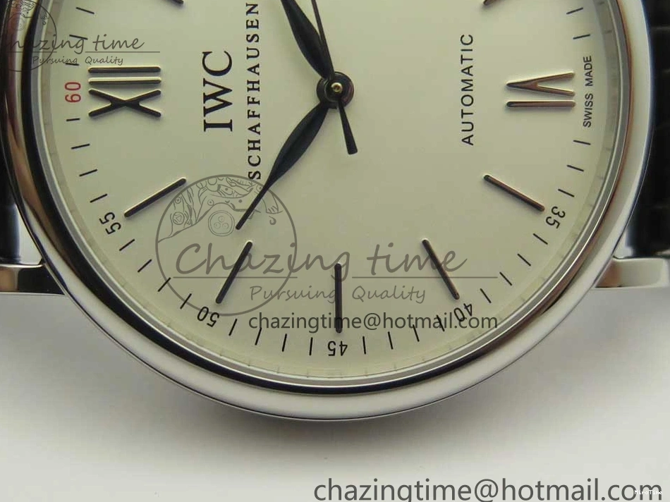 MIROTIME 0223 Supportive Portofino Automatic SS AF 1:1 Best Edition White Dial on Black Croco Leather Strap A 7184